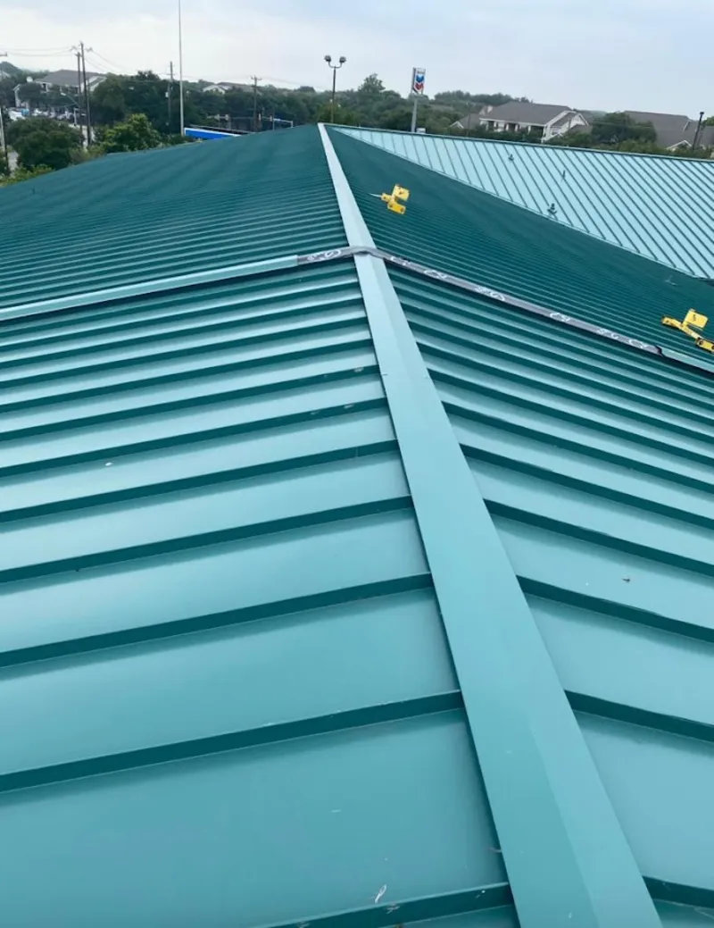 Green commercial metal roof ridge and valley for Metal Roof Repair in Leitchfield